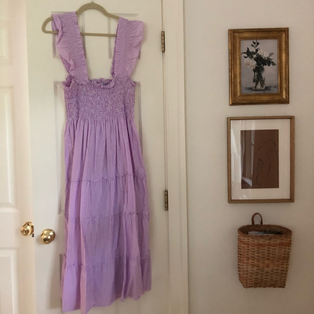 Hill House Ellie Nap Dress in Lilac Gingham (rare)